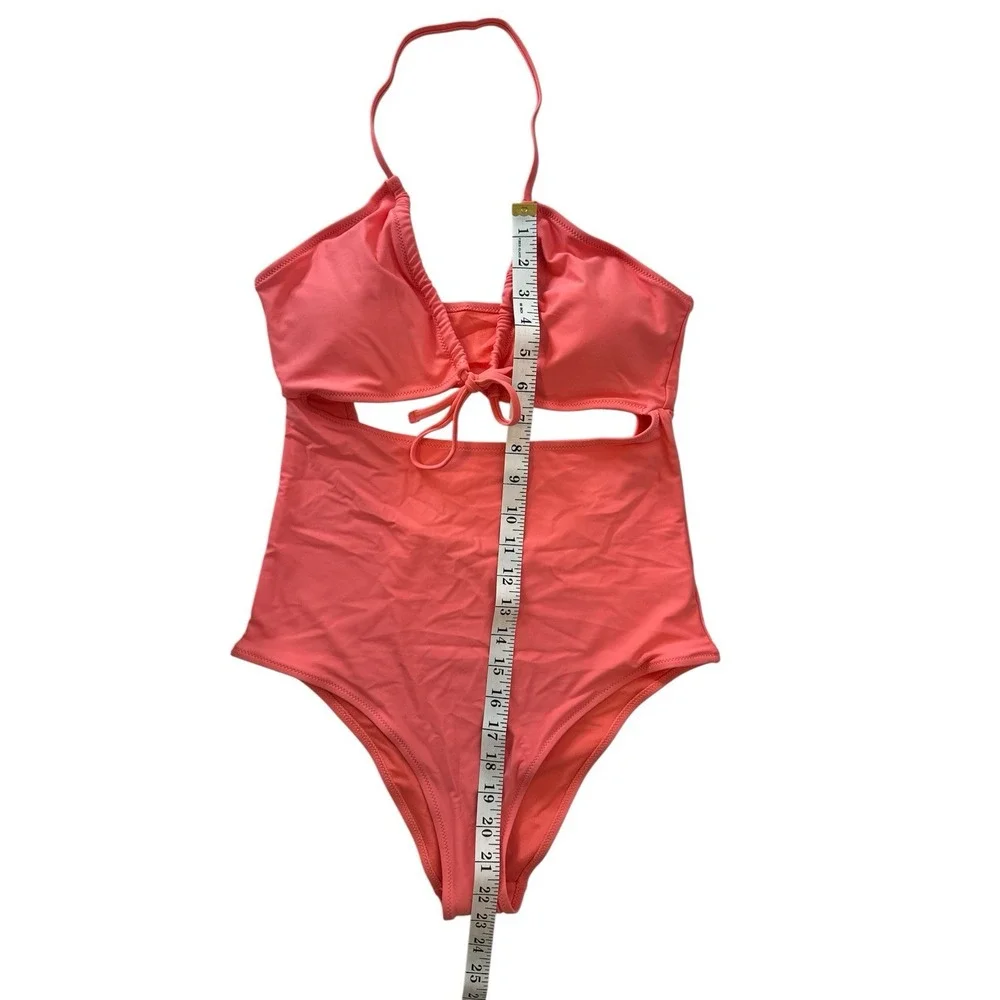 Aerie Cut Out One Piece Bathing Suit Women's‎ Medium Pink Swimsuit Beach New - Picture 10 of 12